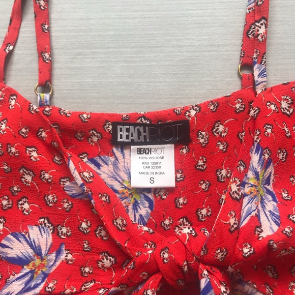 NWOT | Beach Riot | Red & Blue Floral Top + Shorts - Picture 3 of 6